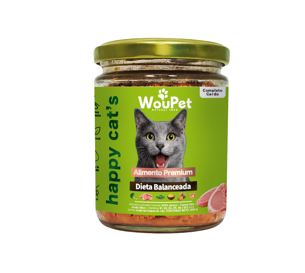 Alimento completo cerdo natural para gatos 400 g
