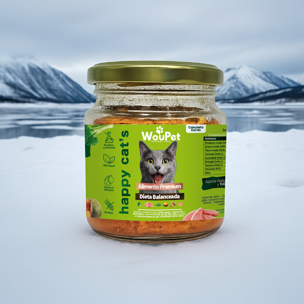 Alimento completo cerdo natural para gatos 200 g
