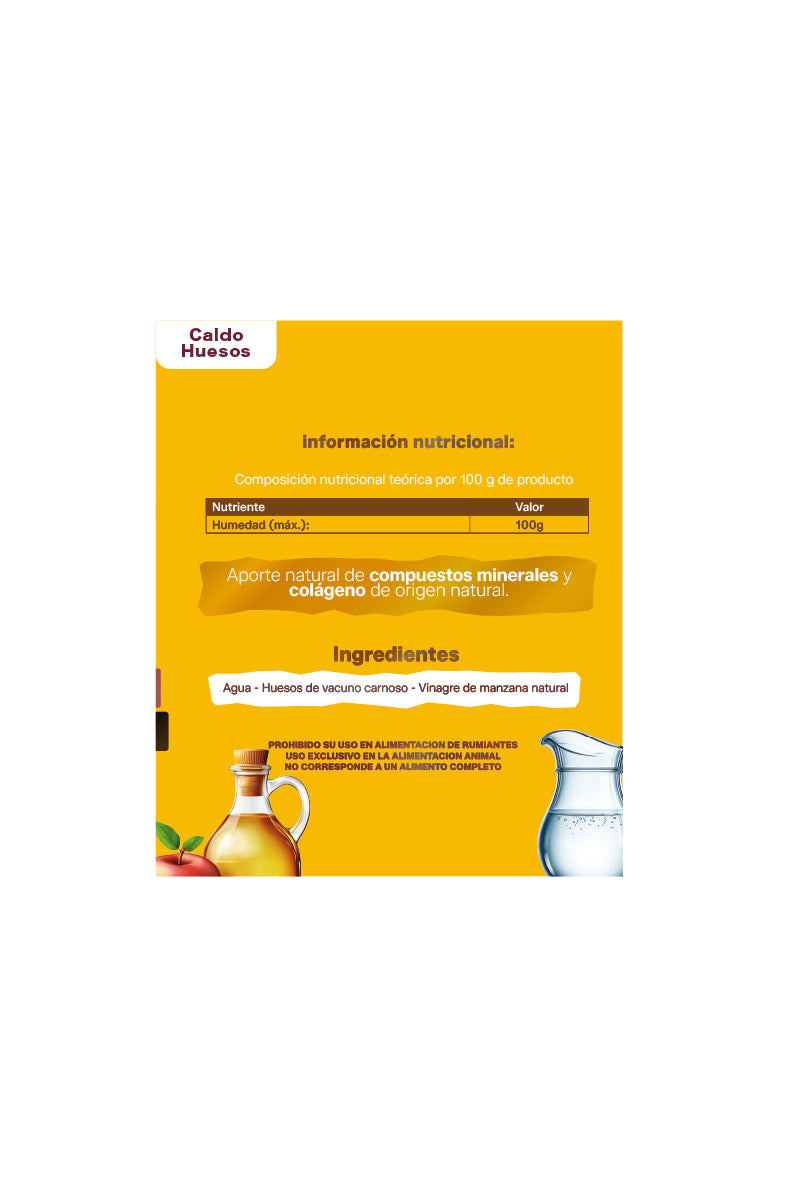 Pack 3 kg Alimento completo caldo huesos congelado natural para perros 200 g (15 Bolsas de 200 g)