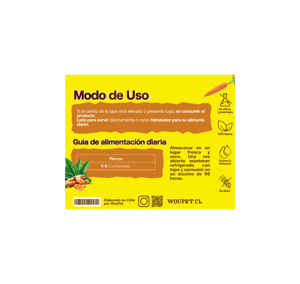 Salsa complementaria natural en botella para perros 250 g