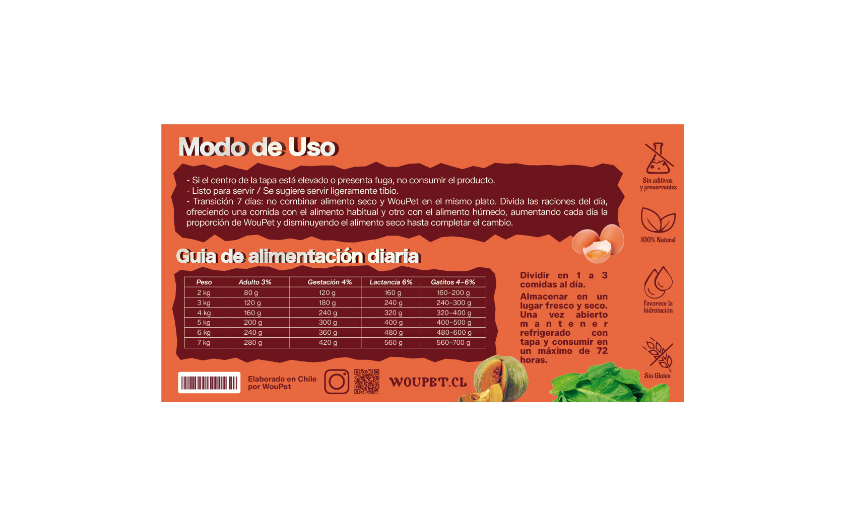 Pack 3 kg Alimento completo pollo congelado natural para gatos 200 g (15 Bolsas de 200 g)