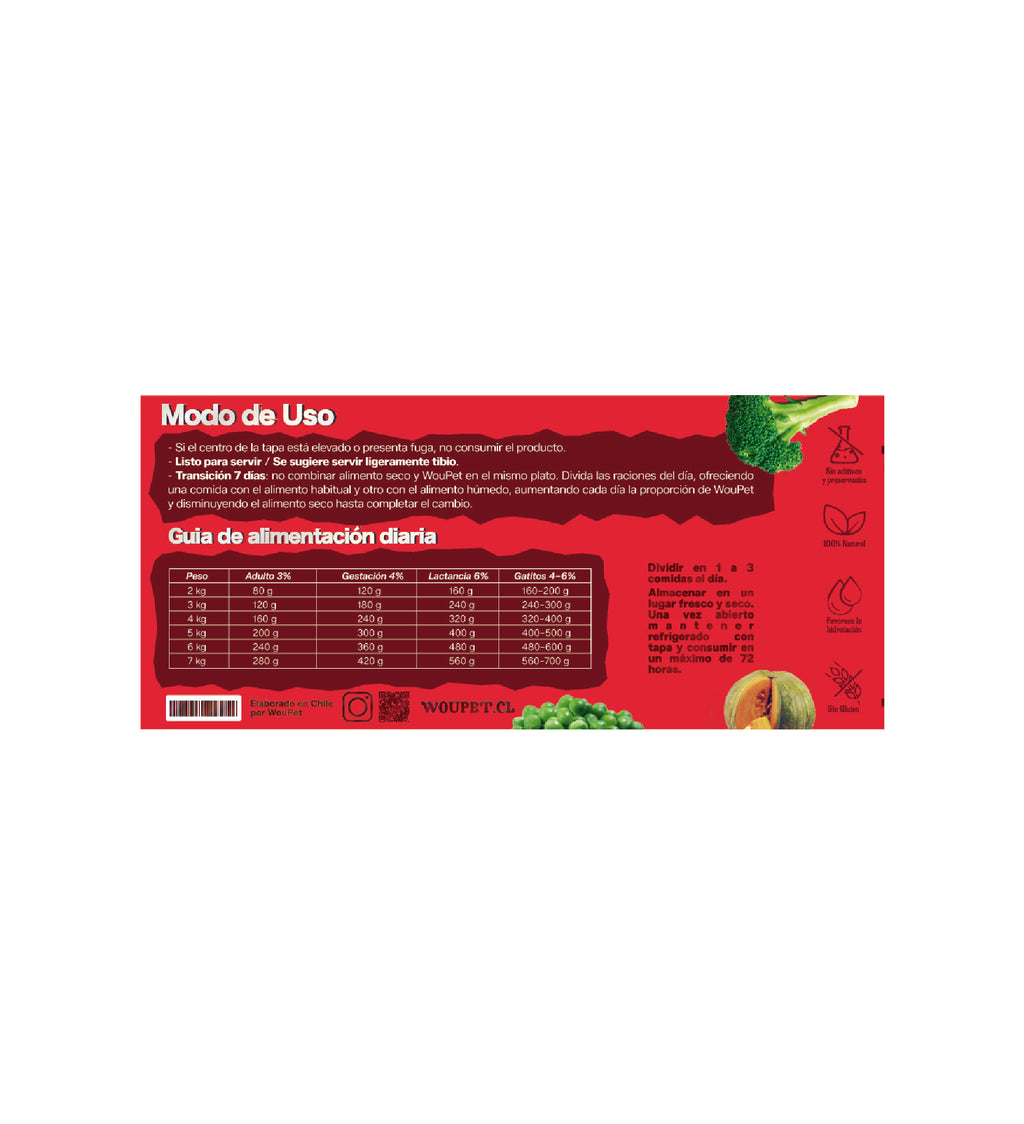 Alimento completo vacuno natural para gatos 200 g