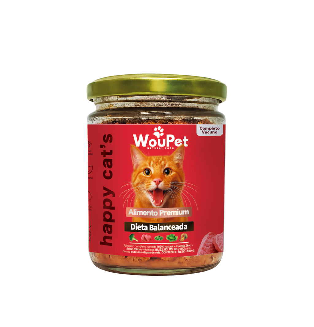Alimento completo vacuno natural para gatos 400 g