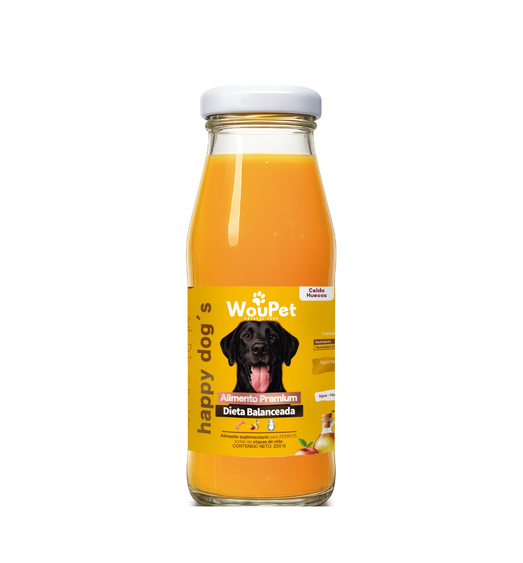 Caldo de huesos natural en botella para perros 250 g
