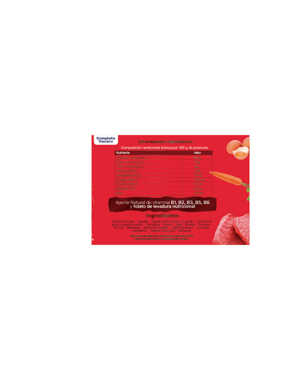 Alimento completo vacuno natural para gatos 200 g