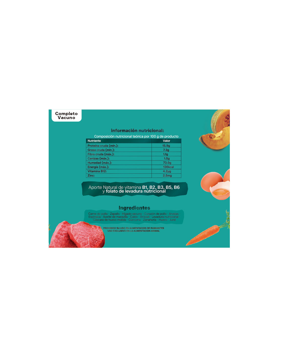 Pack 3 kg Alimento completo vacuno congelado natural para perros 200 g (15 Bolsas de 200 g)