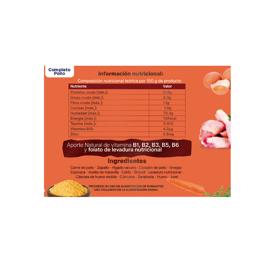 Alimento completo pollo natural para gatos 200 g